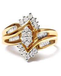 Haus of Brilliance - 10k D 1/2 Cttw Round And Baguette-cut Composite Pear Head Diamond Ring - Lyst