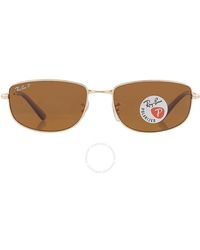 Ray-Ban - Polarized Brown Irregular Sunglasses Rb3732 001/57 56 - Lyst