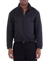 Emporio Armani - All-Over Jacquard Logo Blouson, Brand Size 48 Us - Lyst