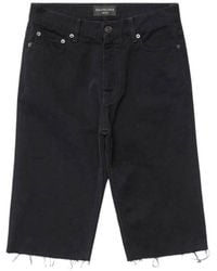 Balenciaga - Distressed-Effect Denim Shorts - Lyst