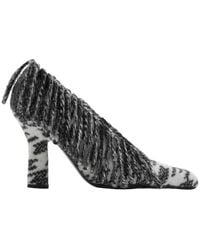Burberry - Check Wool Sweep Pumps, Brand Size 35 Us - Lyst