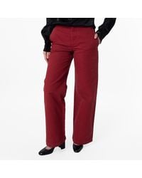 Burberry - B Logo Embroidered Wide-Leg Cotton Trousers, Brand Size 10 Us - Lyst