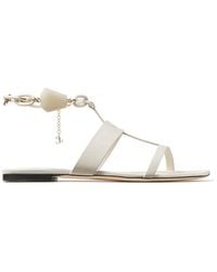 Jimmy Choo - Reed Leather Flat Sandals, Brand Size 36 Us - Lyst