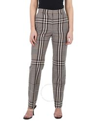 Burberry - Check Technical Wool Cropped Trousers - Lyst