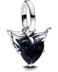 PANDORA - Ladies Winged Heart Mini Dangle Charm - Lyst