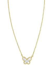 Tresorra - 14K Primavera Mop Butterfly Necklace - Lyst