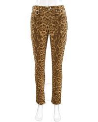 Burberry - Straight Fit Leopard Print Japanese Denim Jeans - Lyst