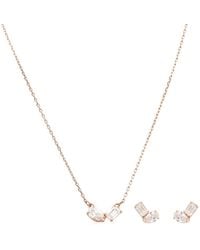 Swarovski - Mesmera Pear Cut Rose-Tone Plated Set - Lyst
