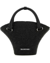 Balenciaga - Braided Raffia Mini Tote Bag - Lyst
