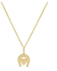 Tresorra - 14K Heart & Horseshoe Pendant Necklace - Lyst