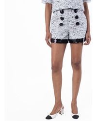 Balmain - Tweed Sequins High-Waist Shorts, Brand Size 38 Us - Lyst