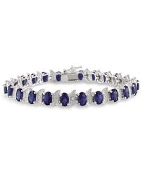 Amour - 13 1/5 Ct Tgw Created Sapphire And Diamond S-Link Bracelet - Lyst
