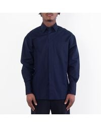 Ferragamo - Ferragamo Logo Embroidered Cotton Poplin Shirt - Lyst