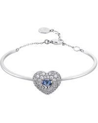 Swarovski - Hyperbola Soft Bangle Heart Rhodium Shiny - Lyst