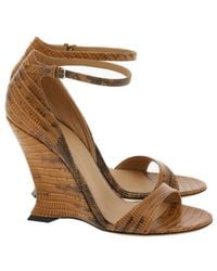 Ferragamo - Vidette X5 Leather Wedge Sandals - Lyst
