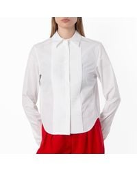 Loewe - Front Button Pleated Cotton Shirt, Brand Size 38 - Lyst