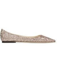 Jimmy Choo - Love Glitter Ballet Flats, Brand Size 36 Us - Lyst