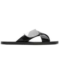 Burberry - Strip Shield Leather Slides, Brand Size 41 Us - Lyst