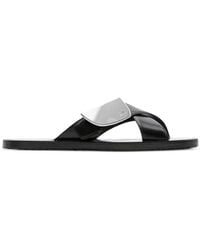 Burberry - Strip Shield Leather Slides, Brand Size 41 Us - Lyst