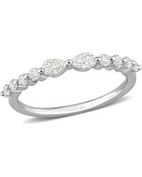 Amour - 5/8 Ct Dew Created Moissanite Semi-Eternity Ring - Lyst