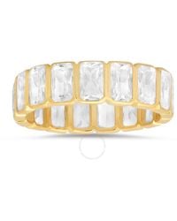 Kylie Harper - 14K Over Bezel-Set Emerald-Cut Cz Eternity Band Ring - Lyst