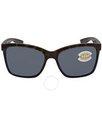 Costa Del Mar - Anaa Grey Polarized Polycarbonate Sunglasses Ana 109 Ogp 55 - Lyst
