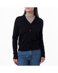 Burberry - V-Neck Wool Knit Cardigan - Lyst