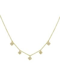 Tresorra - 14K Diamond Flower Necklace - Lyst