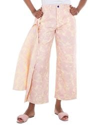 Burberry - Rose-Print High Waist Cotton Pants, Brand Size 4 Us - Lyst