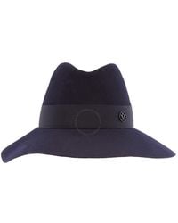 Maison Michel - Navy Kate Wool Felt Fedora Hat - Lyst
