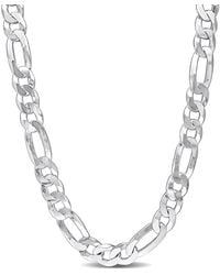 Amour - 12.3Mm Flat Figaro Chain Necklace - Lyst