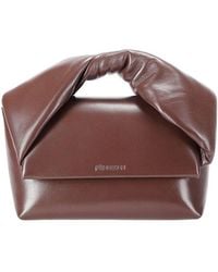JW Anderson - J.W. Anderson Chocolate Nappa Leather Medium Twister Handbag - Lyst