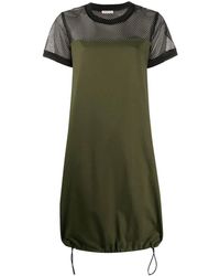Moncler Green Mesh Panel T-shirt Dress
