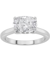 Mure And Co - 1.5Ctw Elongated Cushion Shaped Lab Grown Diamond (F/Vs) East West Solitaire Ring - Lyst