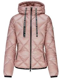 Moncler Ladies Diamond Quilted Hooded Jacket In Pink