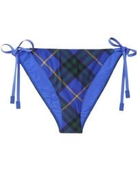 Burberry - Check Print Bikini Briefs - Lyst