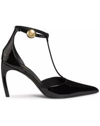 Ferragamo - Odette 85 Mm Patent Leather T-Strap Pumps, Size 10 - Lyst