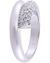 Swarovski - Rhodium Plated Dextera Ring, Size 52 - Lyst