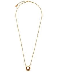 Roberto Cavalli - Gold Tone Metal Horseshoe Necklace - Lyst