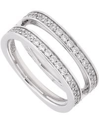 Apm Monaco - Double Line Pave Stering Ring - Lyst