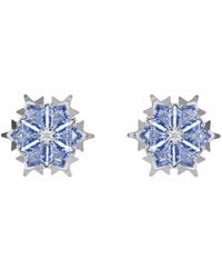 Swarovski - Magic Rhodium Plated Snowflake Stud Earrings - Lyst