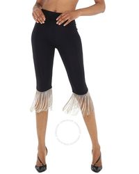 Burberry - Charente Crystal Fringed Stretch Jersey leggings - Lyst
