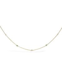 Haus of Brilliance - 14K Bezel Set Alternating Emerald And Diamond Station Necklace - Lyst