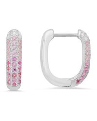 Kylie Harper - Sterling Sapphire Ombre Pave Cz Hoop Earrings - Lyst