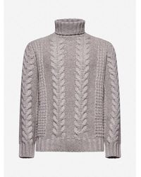 Brunello Cucinelli - Taupe Cable Knit Turtleneck Sweater, Brand Size 44 (Us - Lyst