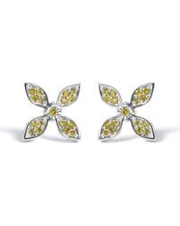 Haus of Brilliance - Sterling Treated Diamond Accent Floral Stud Earrings - Lyst