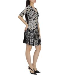 Roberto Cavalli - Natural / Black Short Ocelot Jacquard Knit Dress - Lyst