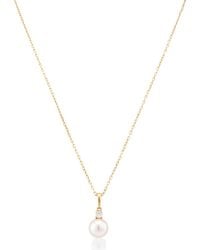 Mikimoto - 8-8.5mm Akoya Cultured Pearl 0.10ct Of Diamonds 18k Yellow Gold - Lyst