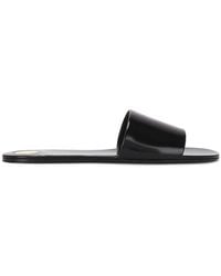 Saint Laurent - Glazed Leather Carlyle Slides, Brand Size 38 Us - Lyst