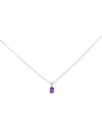 Haus of Brilliance - 14K 6X4Mm Oval Shaped Amethyst Solitaire Pendant Necklace - Lyst